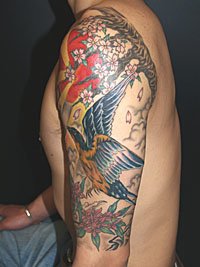 燕と花の刺青デザイン449_6