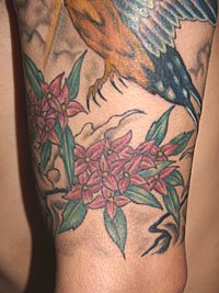 燕と花の刺青デザイン449_7