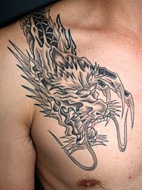 背中に龍のトグロを彫った刺青594_4