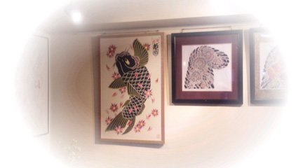 タトゥー(刺青) デザイン のTATTOO STUDIO AGONY & ECSTASYスタジオ　鯉に桜散らし　桜吹雪