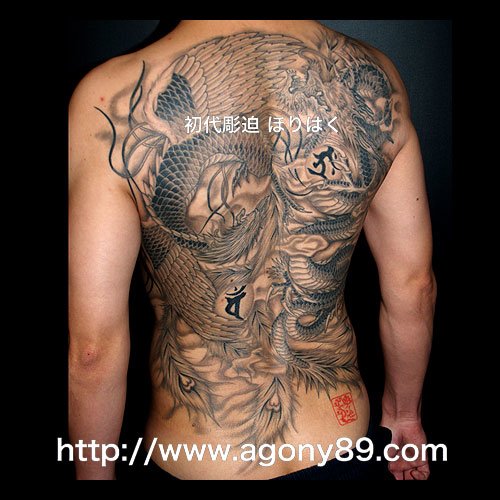 鳳凰と龍の刺青 和彫り1041_3