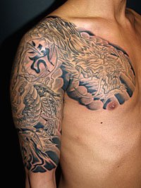 五分額彫りの龍の刺青149_5