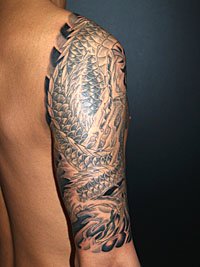 五分額彫りの龍の刺青149_6