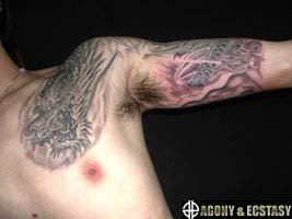 煙の背景の龍の刺青25_11