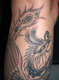 足の刺青 鳳凰_4