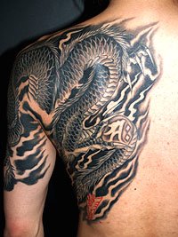 龍 刺青画像  暗雲昇龍362_4