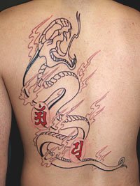 蛇に梵字の刺青499_2