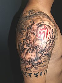 梵字と蓮の花 龍のデザイン510_3