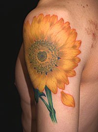 向日葵の花のタトゥー563_4