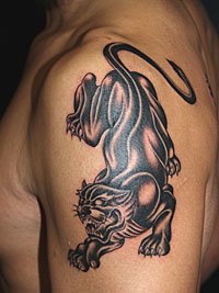 ブラックパンサーのタトゥー　黒豹677_3